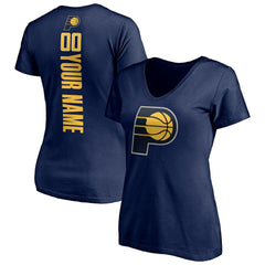 NBA - Indiana Pacers Women's Playmaker Personalized Name & Number V-Neck T-Shirt - Navy