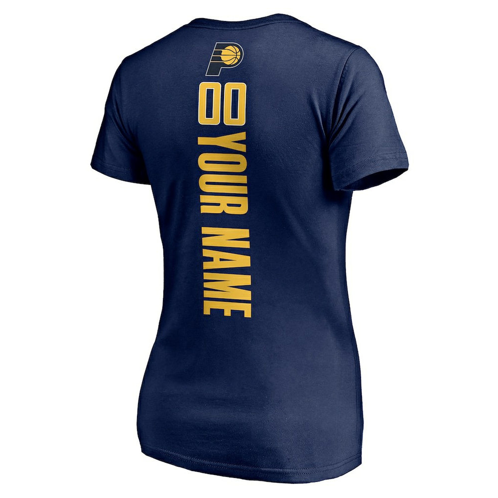 NBA - Indiana Pacers Women's Playmaker Personalized Name & Number V-Neck T-Shirt - Navy