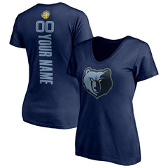 NBA - Memphis Grizzlies Women's Playmaker Personalized Name & Number V-Neck T-Shirt - Navy