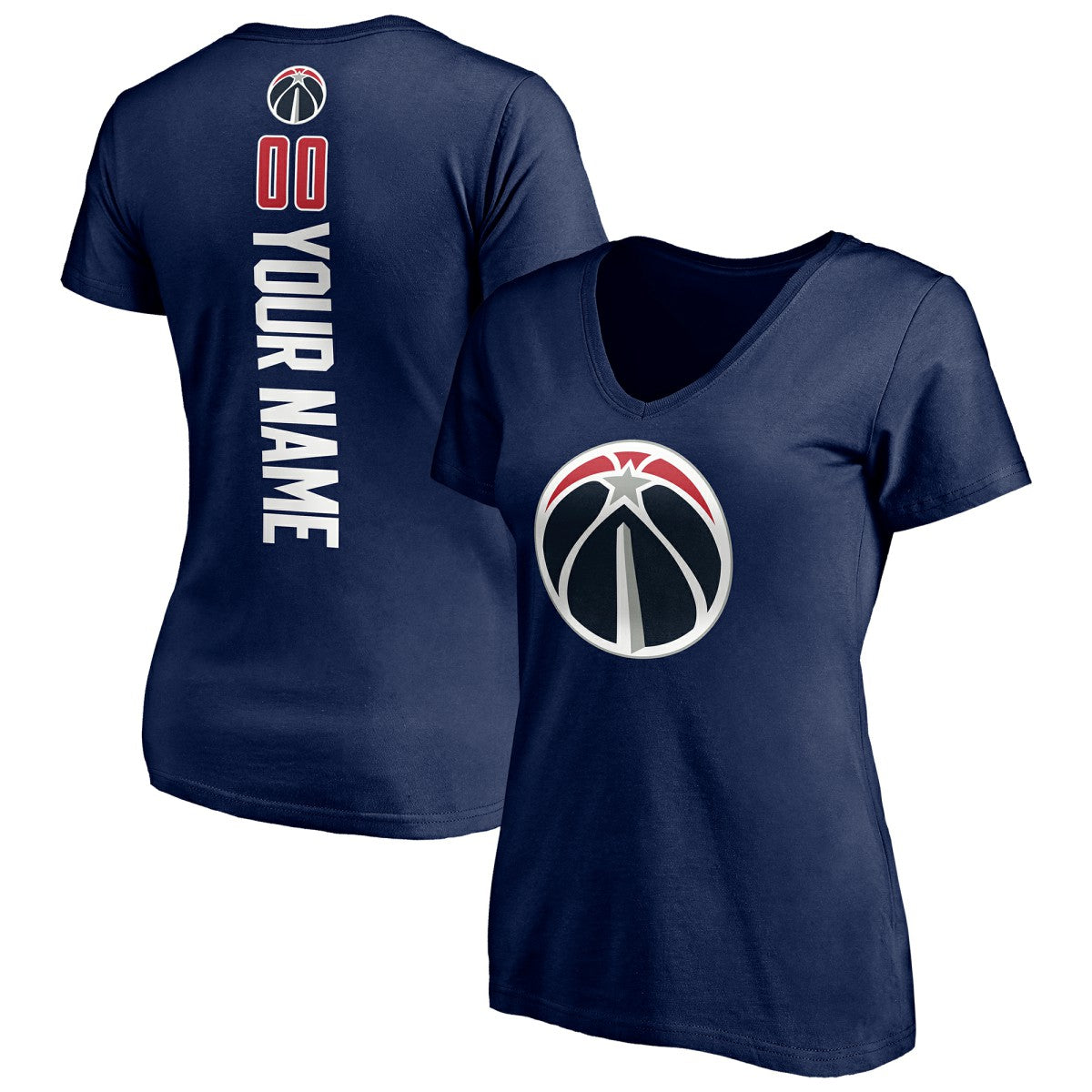 NBA - Washington Wizards Women's Playmaker Personalized Name & Number V-Neck T-Shirt - Navy