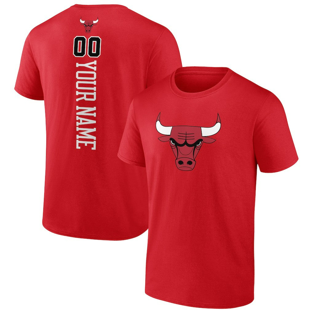 NBA - Chicago Bulls Playmaker Personalized Name & Number T-Shirt - Red