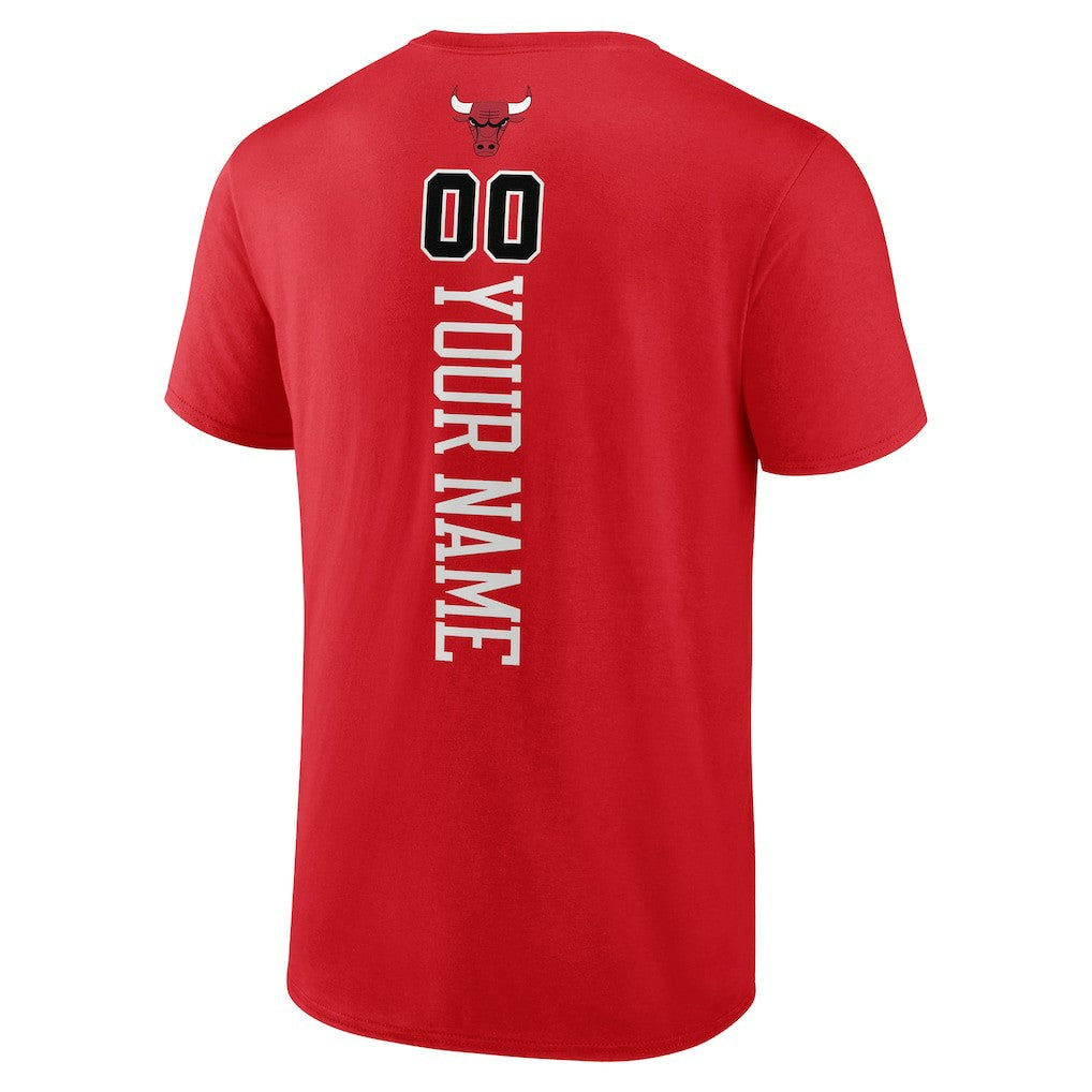 NBA - Chicago Bulls Playmaker Personalized Name & Number T-Shirt - Red