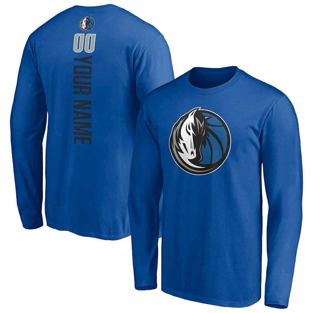NBA - Dallas Mavericks Playmaker Personalized Name & Number Long Sleeve T-Shirt - Blue
