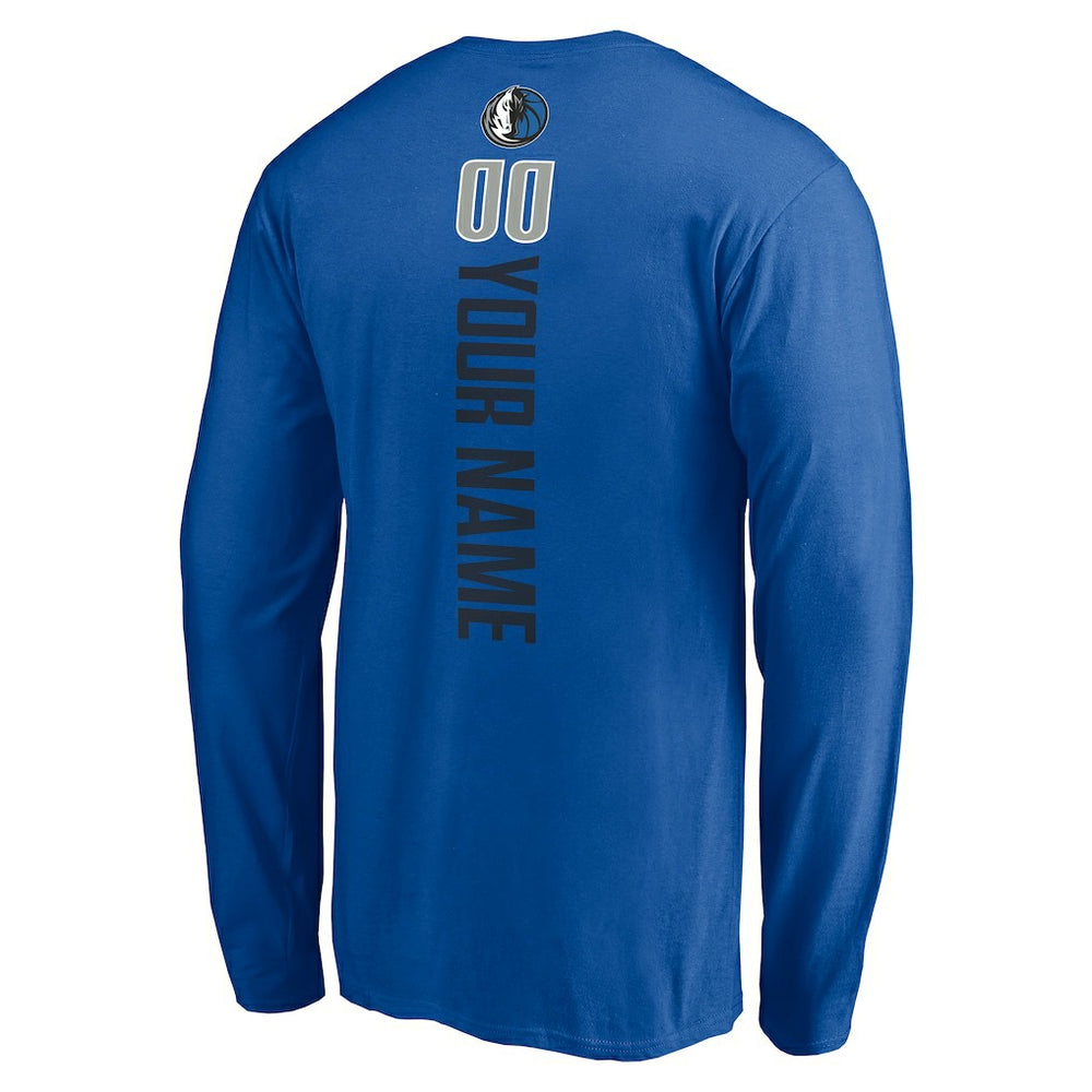 NBA - Dallas Mavericks Playmaker Personalized Name & Number Long Sleeve T-Shirt - Blue
