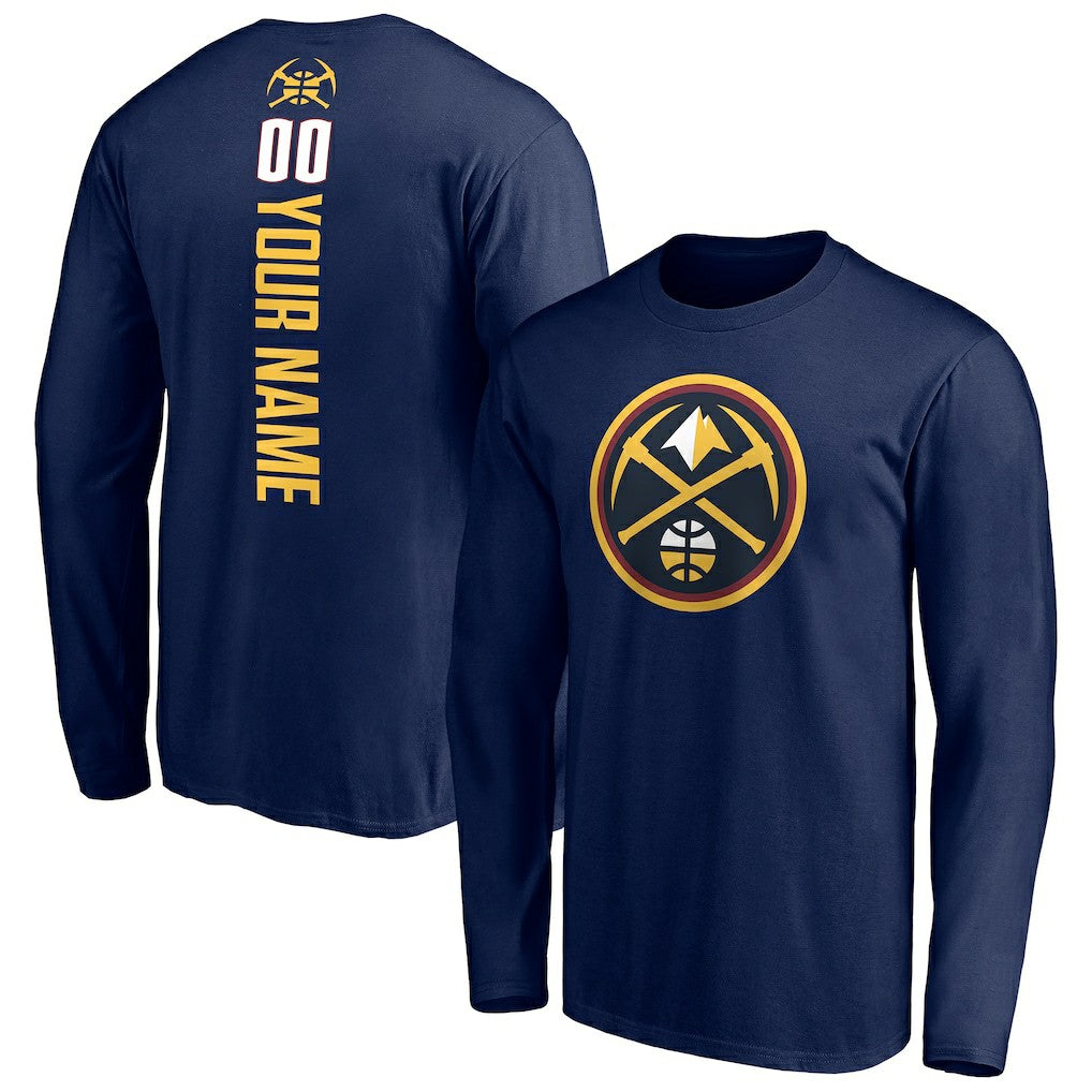 NBA - Denver Nuggets Playmaker Personalized Name & Number Long Sleeve T-Shirt - Navy