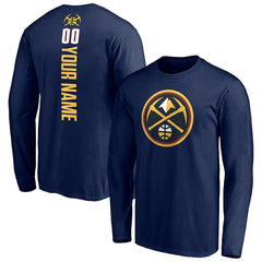 NBA - Denver Nuggets Playmaker Personalized Name & Number Long Sleeve T-Shirt - Navy