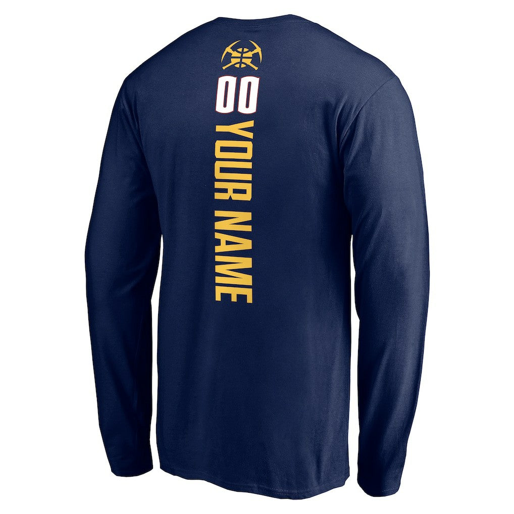 NBA - Denver Nuggets Playmaker Personalized Name & Number Long Sleeve T-Shirt - Navy