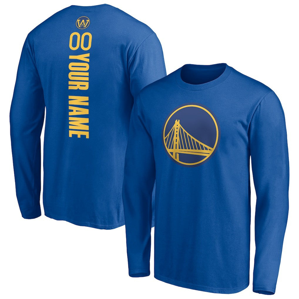 NBA - Golden State Warriors Playmaker Personalized Name & Number Long Sleeve T-Shirt - Royal