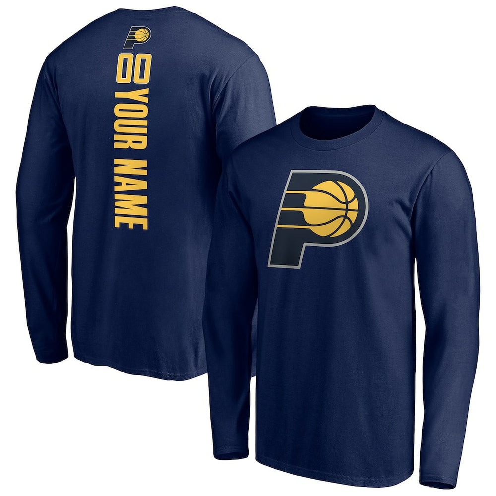 NBA - Indiana Pacers Playmaker Personalized Name & Number Long Sleeve T-Shirt - Navy