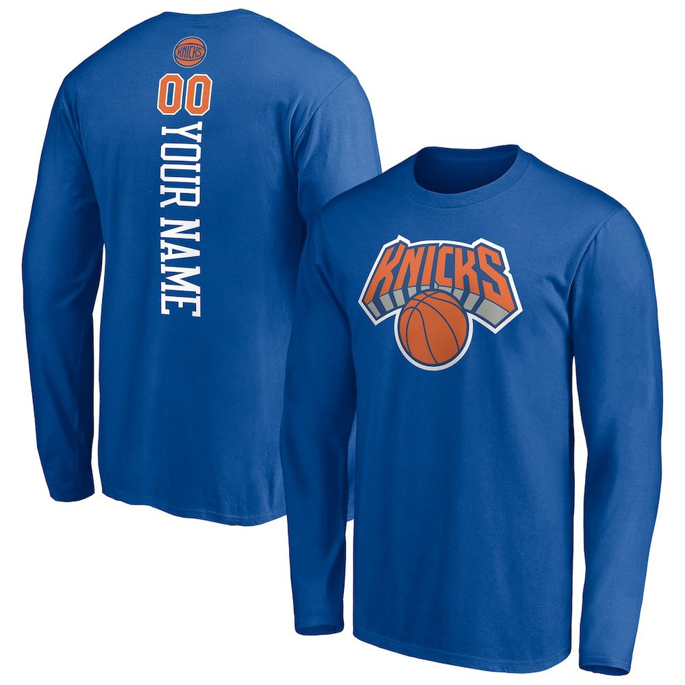 NBA - New York Knicks Playmaker Personalized Name & Number Long Sleeve T-Shirt - Blue