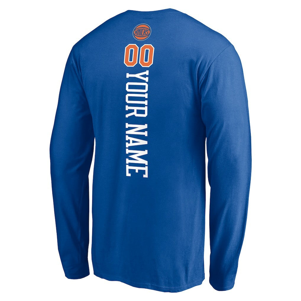 NBA - New York Knicks Playmaker Personalized Name & Number Long Sleeve T-Shirt - Blue