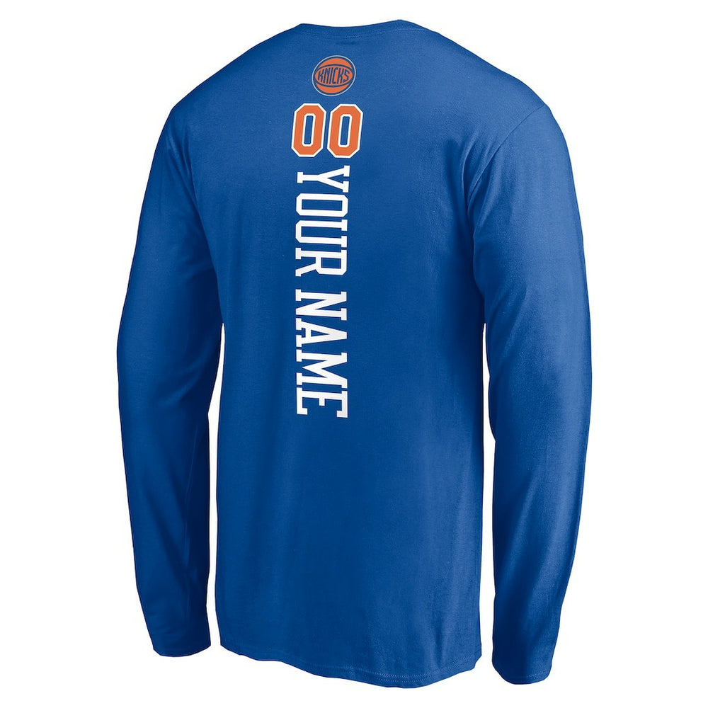 NBA - New York Knicks Playmaker Personalized Name & Number Long Sleeve T-Shirt - Blue