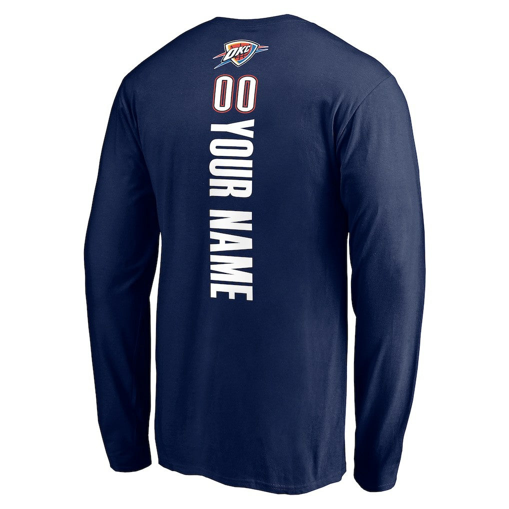 NBA - Oklahoma City Thunder Playmaker Personalized Name & Number Long Sleeve T-Shirt - Navy