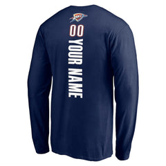 NBA - Oklahoma City Thunder Playmaker Personalized Name & Number Long Sleeve T-Shirt - Navy