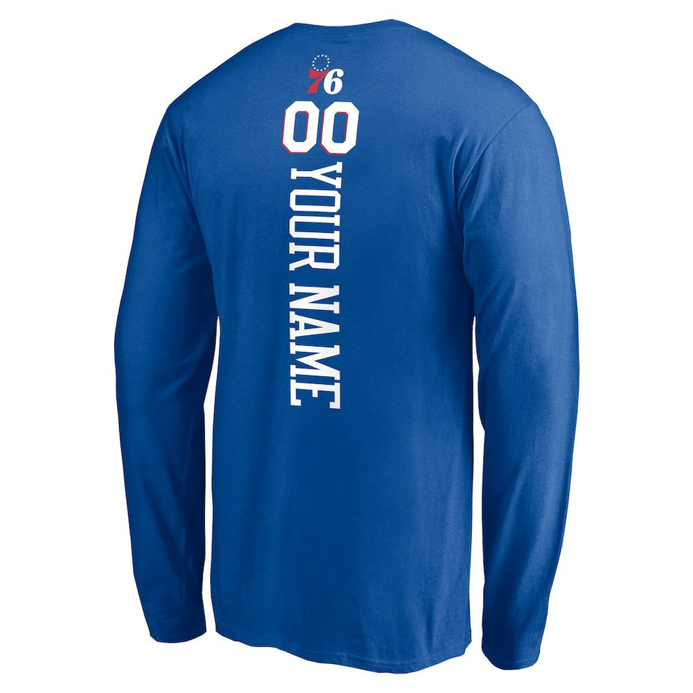 NBA - Philadelphia 76ers Playmaker Personalized Name & Number Long Sleeve T-Shirt - Royal