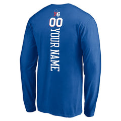 NBA - Philadelphia 76ers Playmaker Personalized Name & Number Long Sleeve T-Shirt - Royal
