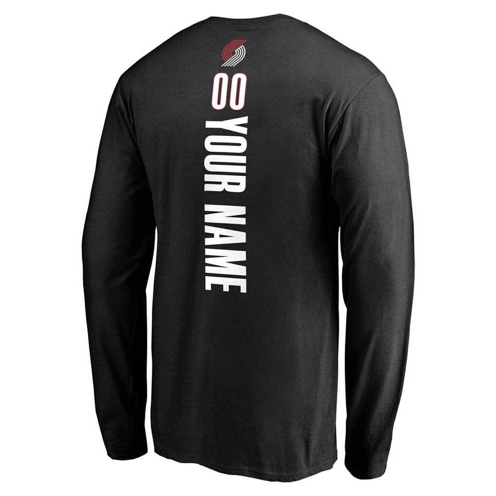 NBA - Portland Trail Blazers Playmaker Personalized Name & Number Long Sleeve T-Shirt - Black