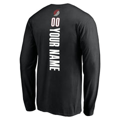 NBA - Portland Trail Blazers Playmaker Personalized Name & Number Long Sleeve T-Shirt - Black