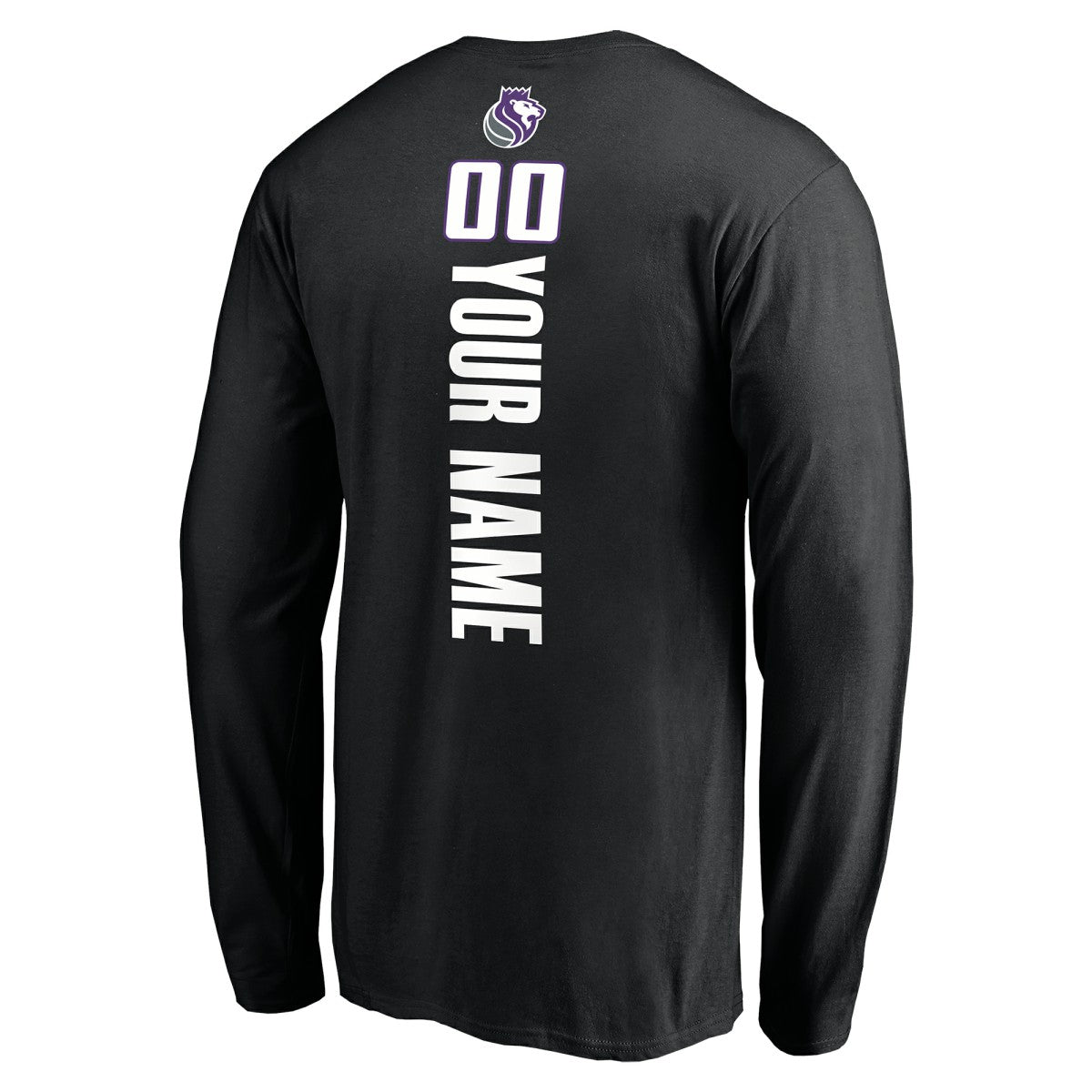 NBA - Sacramento Kings Playmaker Personalized Name & Number Long Sleeve T-Shirt - Black
