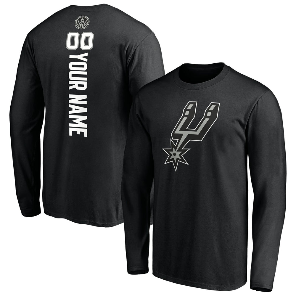 NBA - San Antonio Spurs Playmaker Personalized Name & Number Long Sleeve T-Shirt - Black