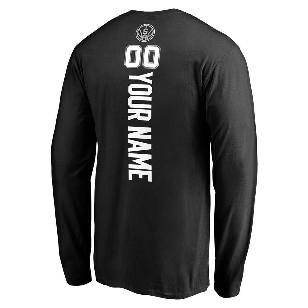 NBA - San Antonio Spurs Playmaker Personalized Name & Number Long Sleeve T-Shirt - Black