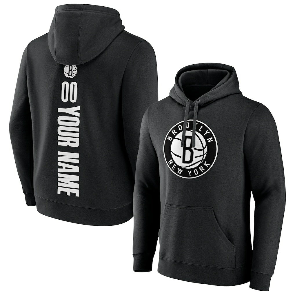 NBA - Brooklyn Nets Playmaker Personalized Name & Number Pullover Hoodie - Black