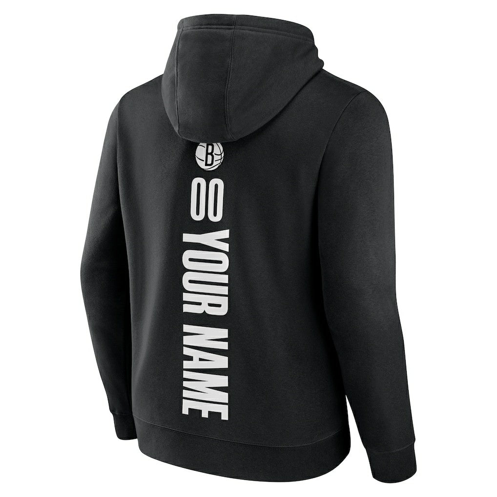 NBA - Brooklyn Nets Playmaker Personalized Name & Number Pullover Hoodie - Black