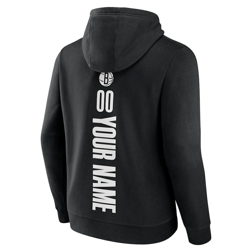 NBA - Brooklyn Nets Playmaker Personalized Name & Number Pullover Hoodie - Black