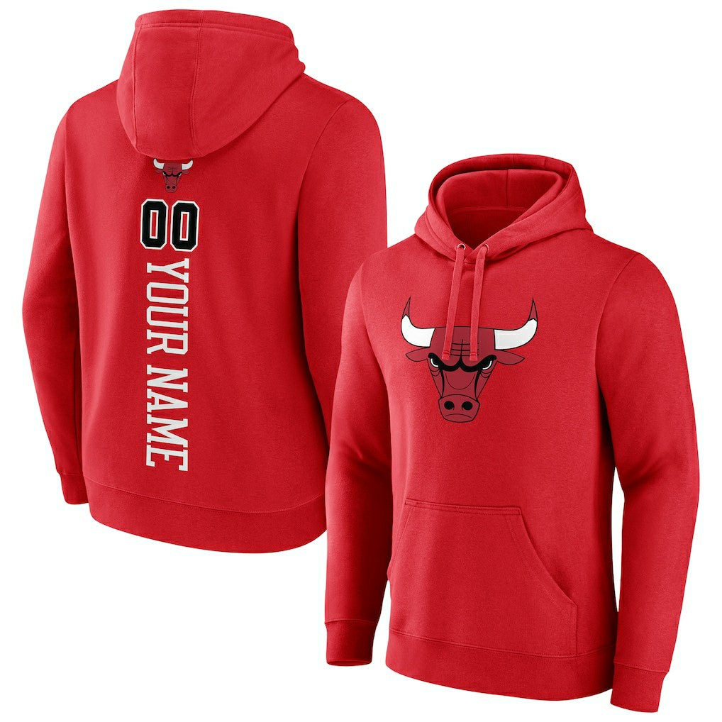 NBA - Chicago Bulls Playmaker Personalized Name & Number Pullover Hoodie - Red