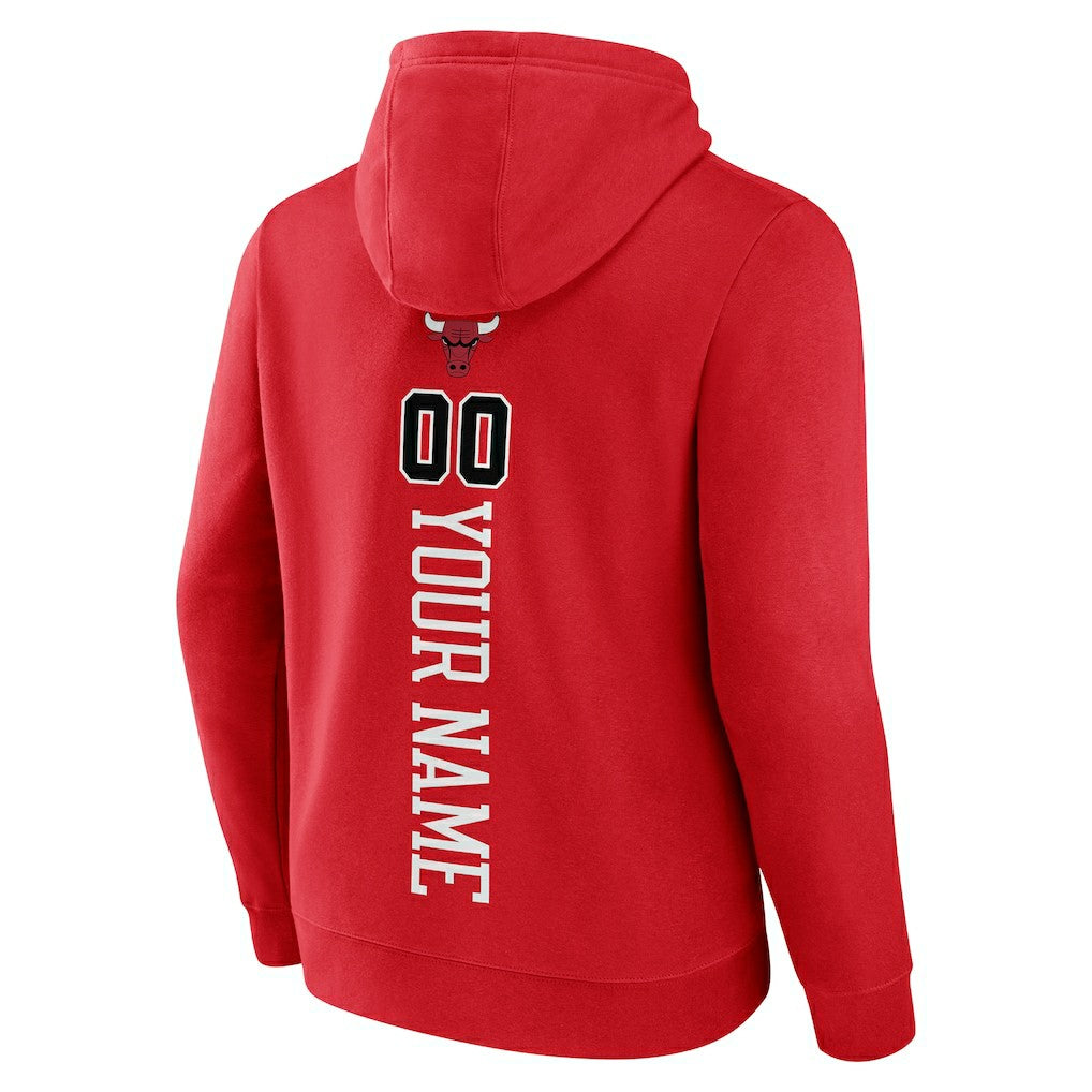 NBA - Chicago Bulls Playmaker Personalized Name & Number Pullover Hoodie - Red