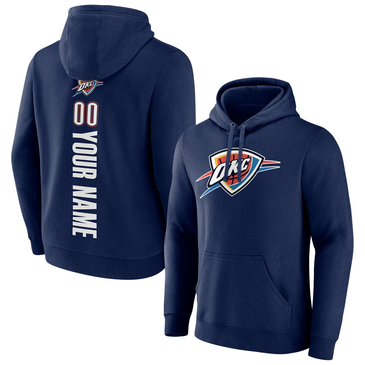 NBA - Oklahoma City Thunder Playmaker Personalized Name & Number Pullover Hoodie - Navy