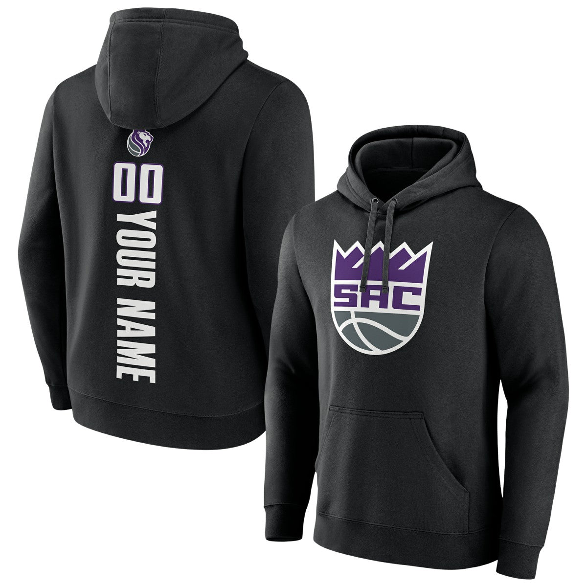 NBA - Sacramento Kings Playmaker Personalized Name & Number Pullover Hoodie - Black