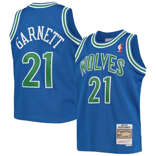 Kevin Garnett Minnesota Timberwolves Youth 1995-96 Hardwood Classics Swingman Jersey - Blue | NBA Jerseys