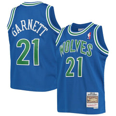 Mitchell & Ness - Kevin Garnett Minnesota Timberwolves Youth 1995-96 Hardwood Classics Swingman Jersey - Blue