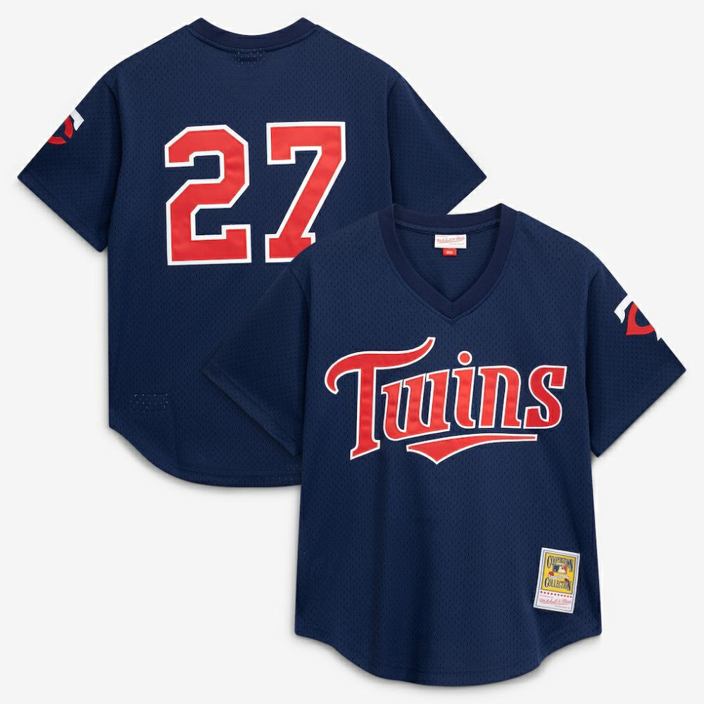 David Ortiz Minnesota Twins Mitchell & Ness 2002 Cooperstown Collection Mesh Batting Practice Jersey - Navy | MLB Jerseys