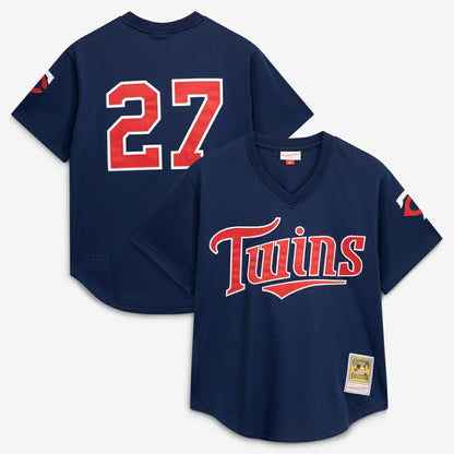 David Ortiz Minnesota Twins Mitchell & Ness 2002 Cooperstown Collection Mesh Batting Practice Jersey - Navy | MLB Jerseys