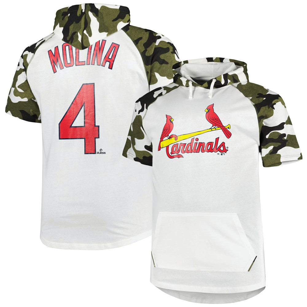 Yadier Molina St. Louis Cardinals Player Big & Tall Raglan Hoodie T-Shirt Lifestyle