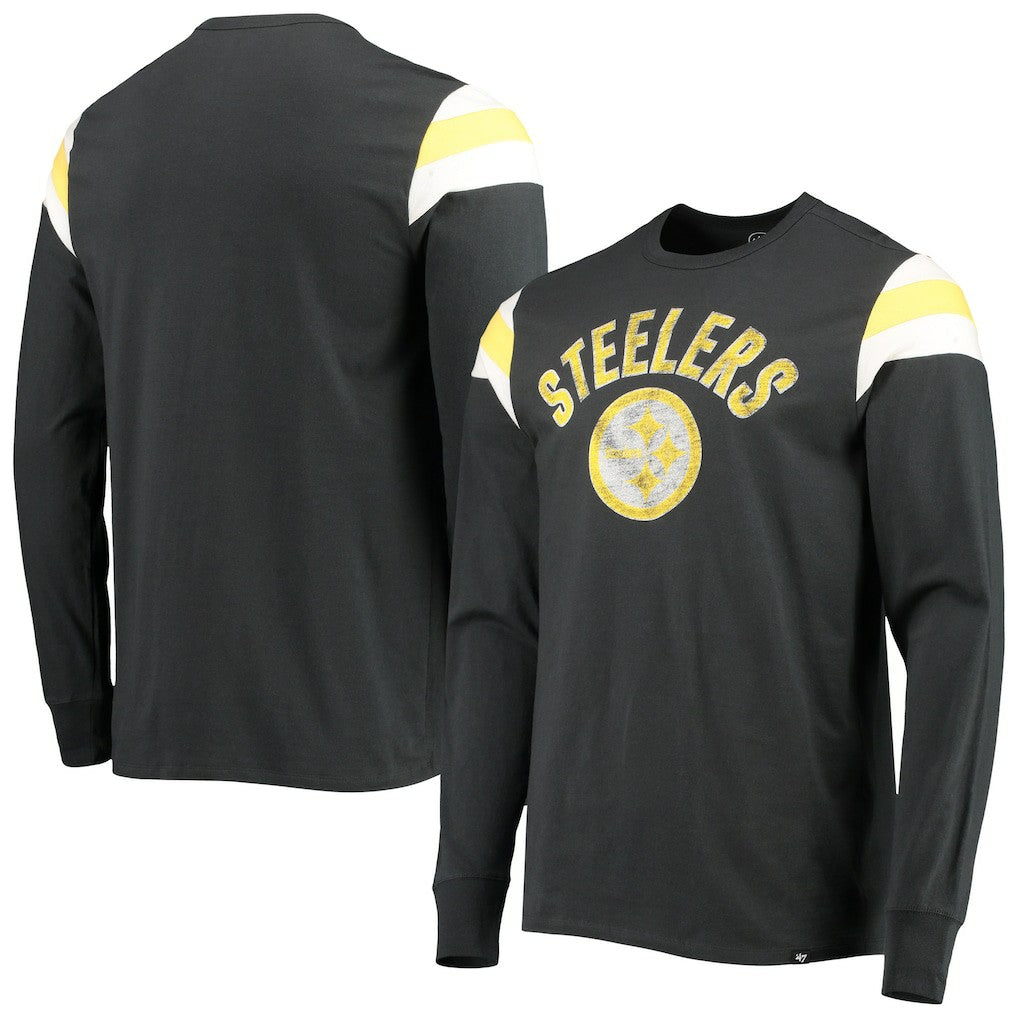 Pittsburgh Steelers '47 Franklin Rooted Long Sleeve T-Shirt Black - 47 brand