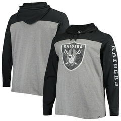 Las Vegas Raiders '47 Franklin Wooster Long Sleeve Hoodie T-Shirt Heathered Gray/Black - 47 brand