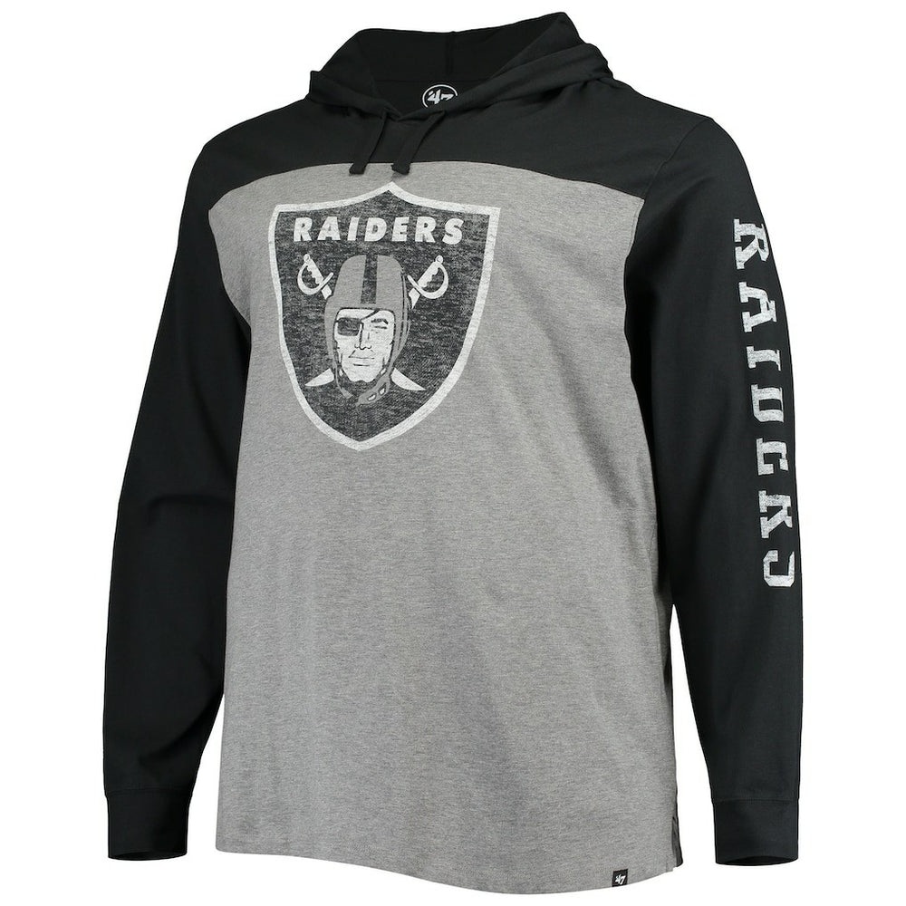 Las Vegas Raiders '47 Franklin Wooster Long Sleeve Hoodie T-Shirt Heathered Gray/Black - 47 brand