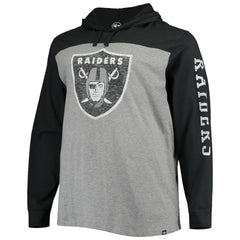 Las Vegas Raiders '47 Franklin Wooster Long Sleeve Hoodie T-Shirt Heathered Gray/Black - 47 brand