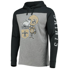 New Orleans Saints '47 Franklin Wooster Throwback Long Sleeve Hoodie T-Shirt Heathered Gray - 47 brand