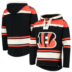 Cincinnati Bengals '47 Lacer V-Neck Pullover Hoodie Black - 47 brand