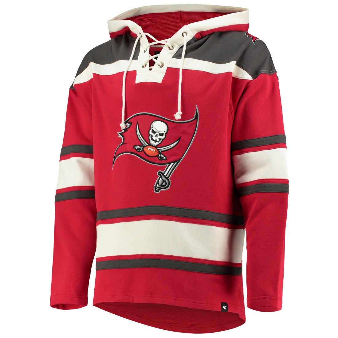 Tampa Bay Buccaneers '47 Lacer V-Neck Pullover Hoodie Red - 47 brand