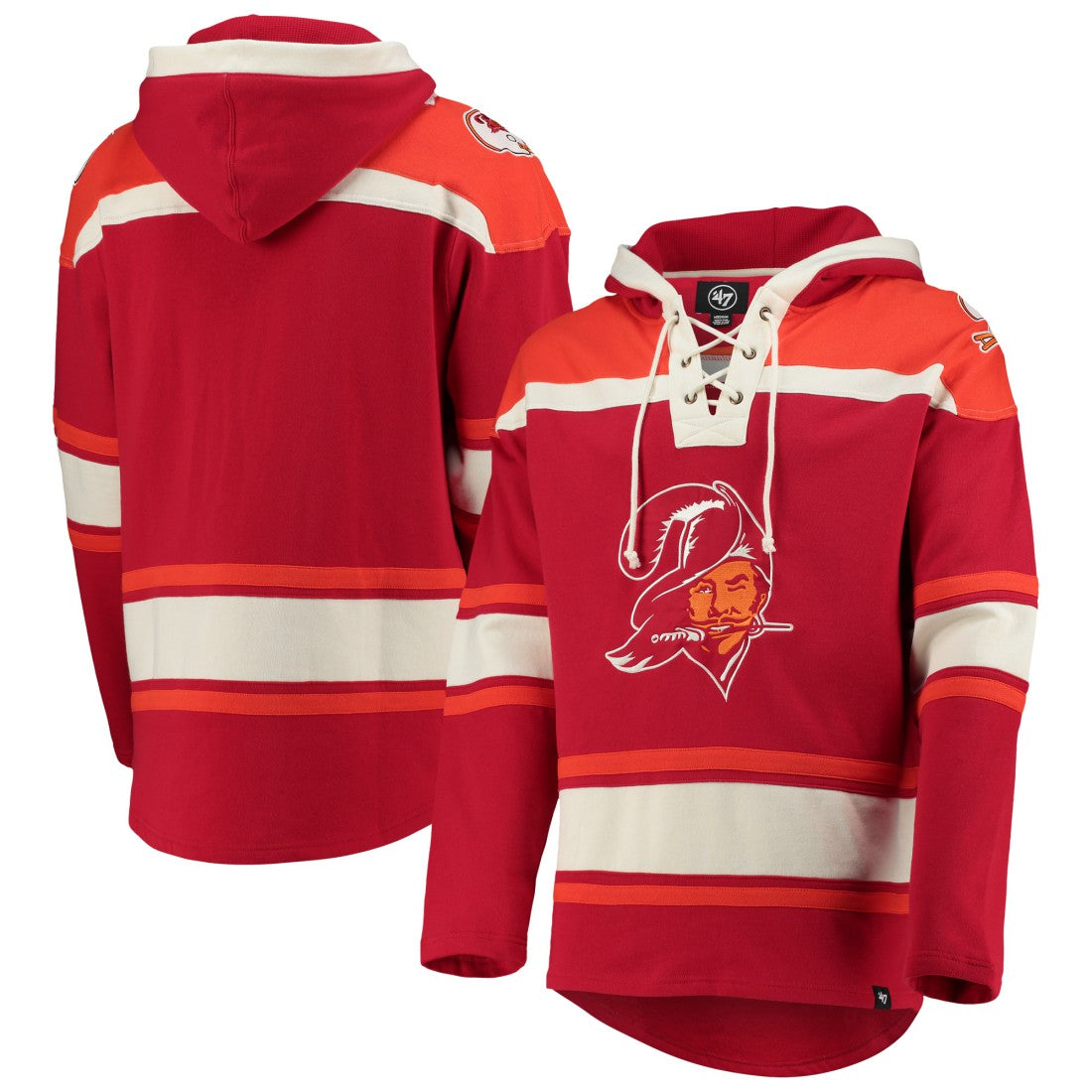 Tampa Bay Buccaneers '47 Throwback Lacer Pullover Hoodie Red - 47 brand