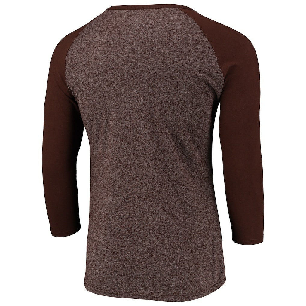 Cleveland Browns Pastime Raglan 3/4-Sleeve T-Shirt Heathered Brown - Fanatics