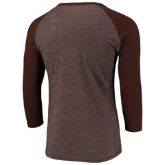 Cleveland Browns Pastime Raglan 3/4-Sleeve T-Shirt Heathered Brown - Fanatics