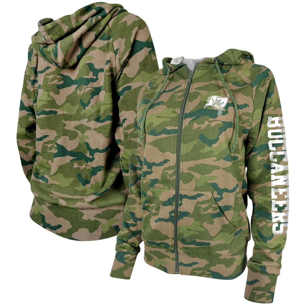 Tampa Bay Buccaneers New Era Women's Raglan Full-Zip Hoodie Camo - NFL