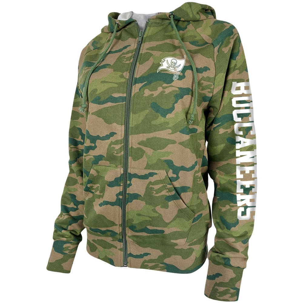 Tampa Bay Buccaneers New Era Women's Raglan Full-Zip Hoodie Camo - NFL