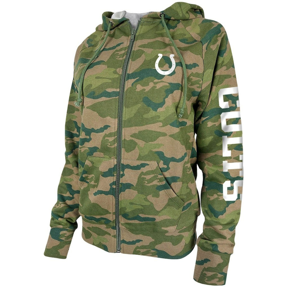 Indianapolis Colts New Era Women's Raglan Full-Zip Hoodie Camo - NFL